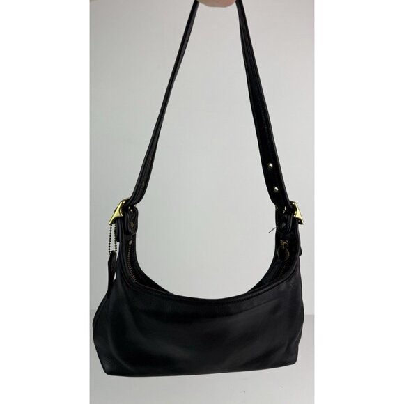 Vintage COACH 9059 Glove Tanned Leather Legacy Shoulder Hobo Purse Y2K Black - Picture 15 of 15